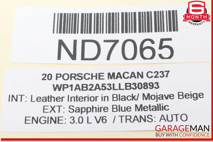 15-24 Porsche Macan 95B Parking Brake Module Control Unit 95B907801C OEM