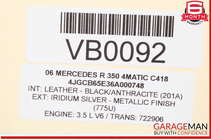 06-13 Mercedes-Benz R350 Right Rear Door Regulator Motor 2518201042 OEM