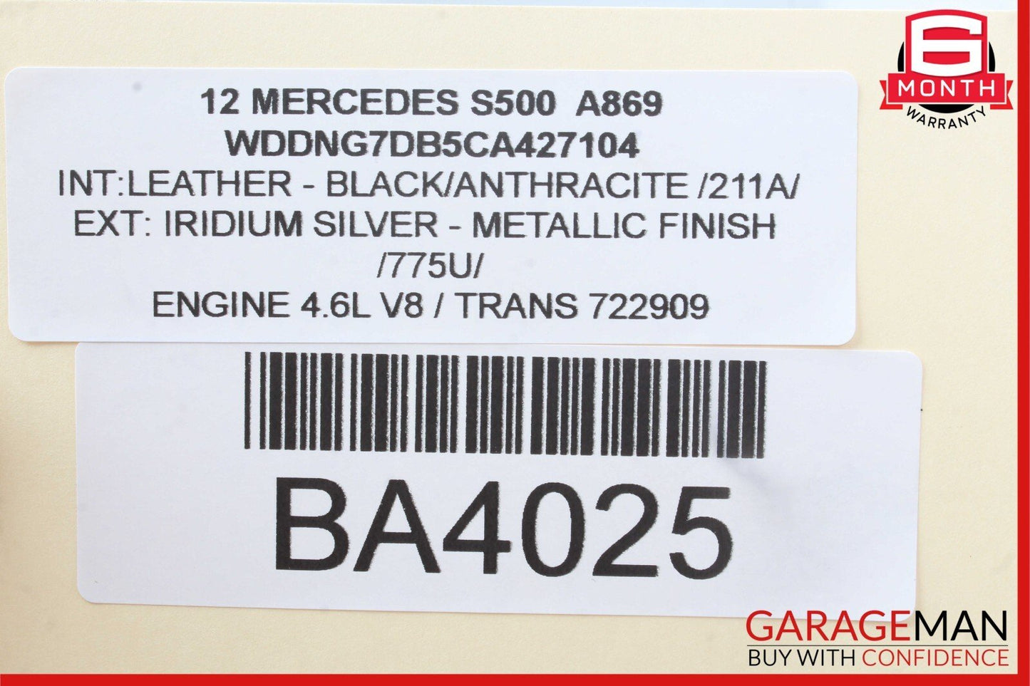 10-13 Mercedes W221 S500 S63 AMG Front Left Seatbelt Seat Belt Retractor Black