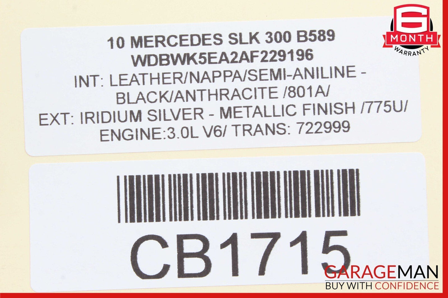 05-11 Mercedes R171 SLK300 C230 Front Left Driver Side Lower Control Arm OEM