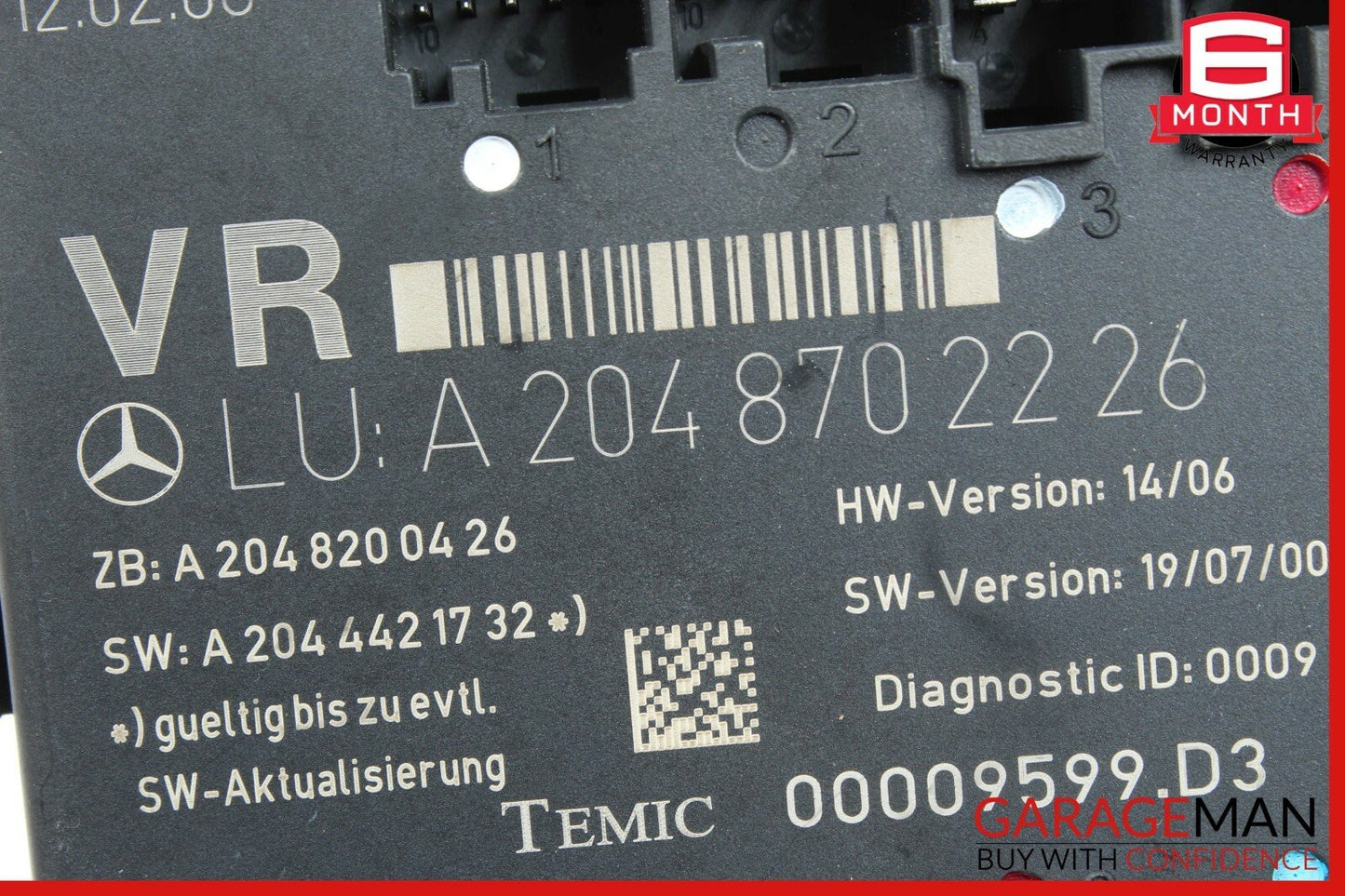 08-18 Mercedes W204 C300 C250 E400 Front Right Side Door Control Module OEM