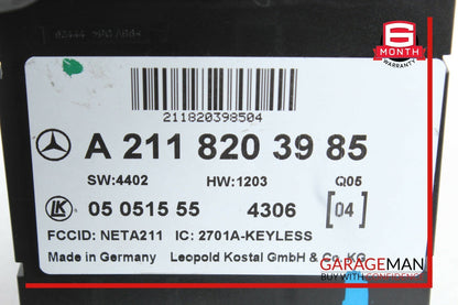 03-11 Mercedes E320 E55 E63 CLS63 AMG Keyless Go Entry Computer Control Module