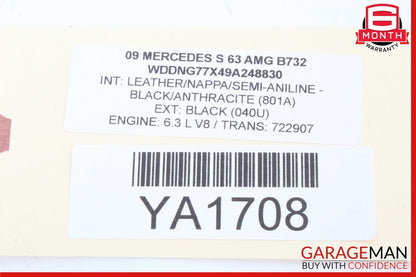 07-09 Mercedes W221 S550 S63 AMG S450 Interior Rear View Mirror Cover Assy Black
