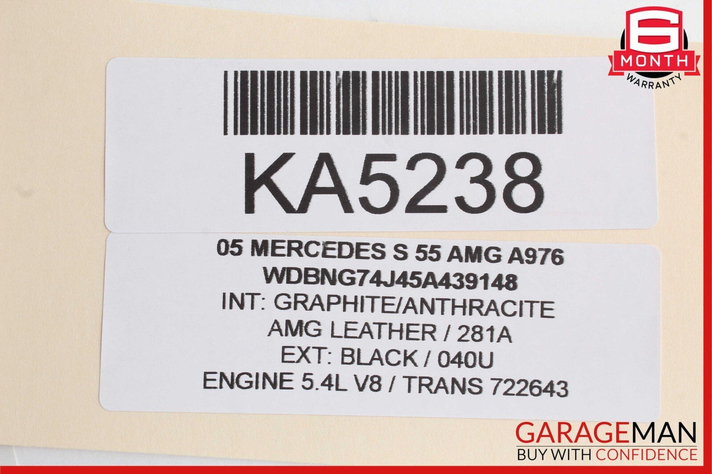 03-06 Mercedes W220 S55 AMG S500 Central Locking Vacuum Pump Tank Assembly OEM