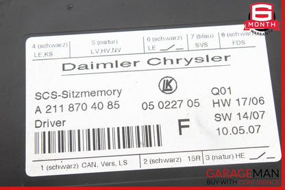 03-12 Mercedes W221 S550 GL350 SLK350 GL550 Seat Control Module Left Side OEM
