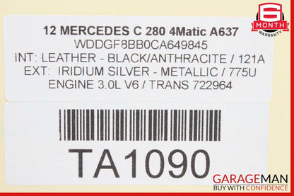 12-14 Mercedes W204 C250 C63 AMG Sedan Shark Fin Radio Antenna Silver