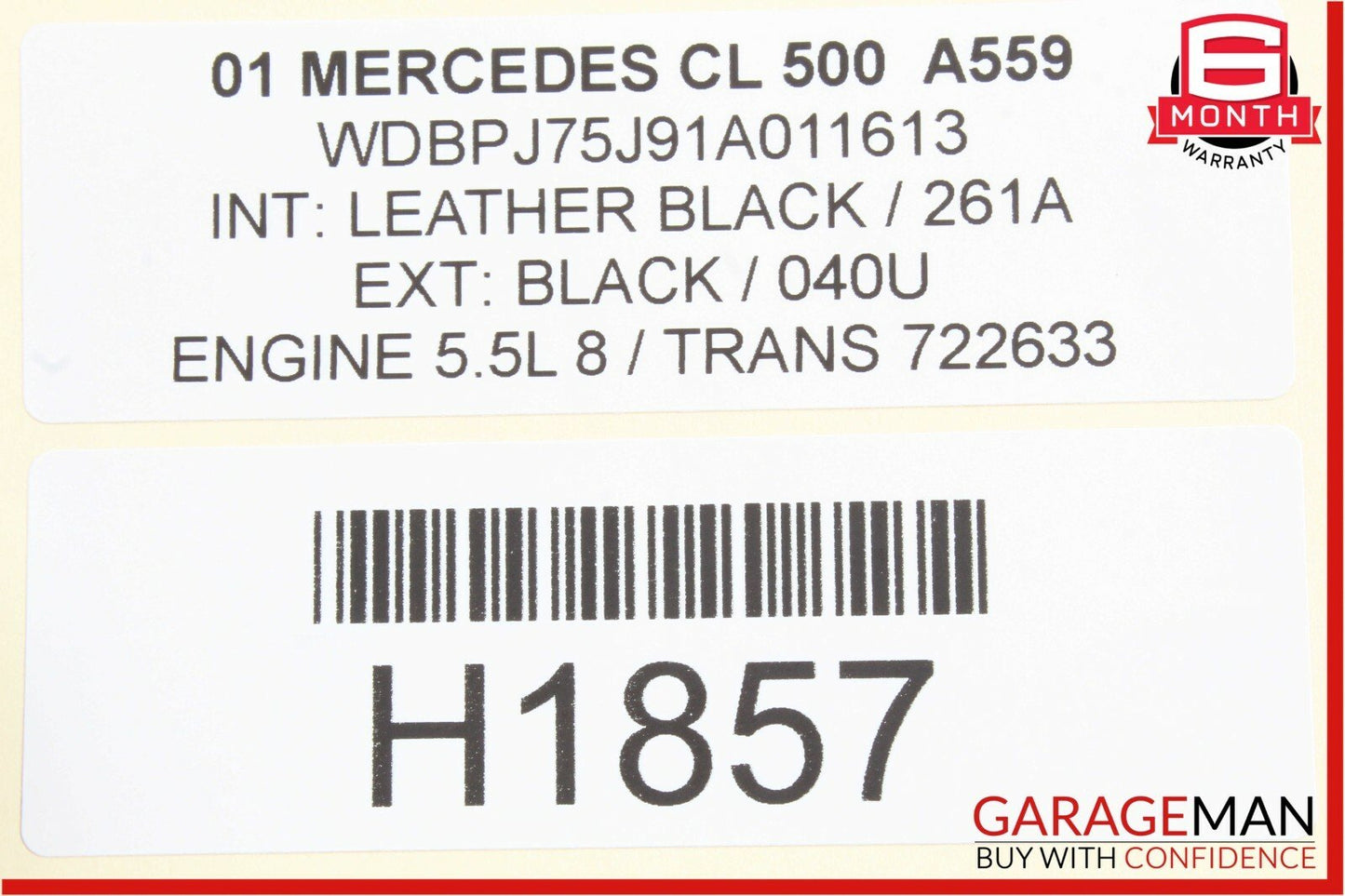 00-03 Mercedes W215 CL500 Rear Differential Drive Shaft Propeller 2154100406 OEM