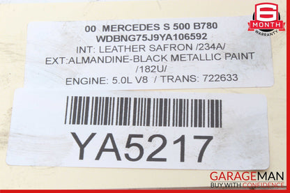 00-06 Mercedes W220 S500 SL500 Right Passenger Side Cylinder Head 1130161701 OEM