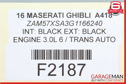 14-17 Maserati Ghibli Dash Ignition Switch Button Engine Start Stop OEM