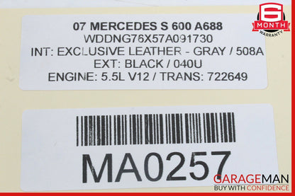 07-13 Mercedes W221 S600 CL550 S500 Instrument Cluster Dash Control Switch OEM