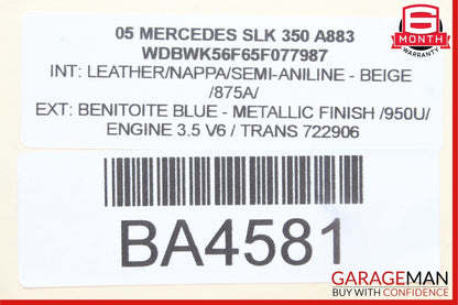 05-11 Mercedes R171 SLK300 Rear Left Convertible Roof Top Trunk Lid Cylinder OEM