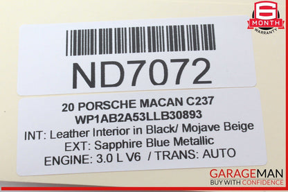 19-23 Porsche Macan 95B Front Windshield View Camera 95B980654A OEM
