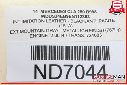 14-18 Mercedes W117 CLA250 CLA45 Rear Right Side Door Window Regulator Motor OEM