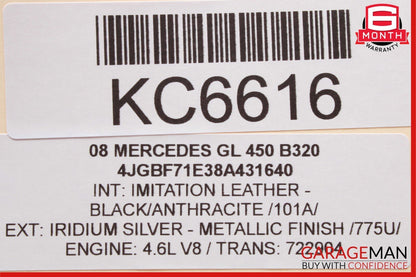07-12 Mercedes X164 GL450 Rear Seat Fold Controller Switch Trim Assembly Black
