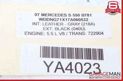 07-09 Mercedes W221 S550 S600 Front Left Side Mirror Rear View OEM