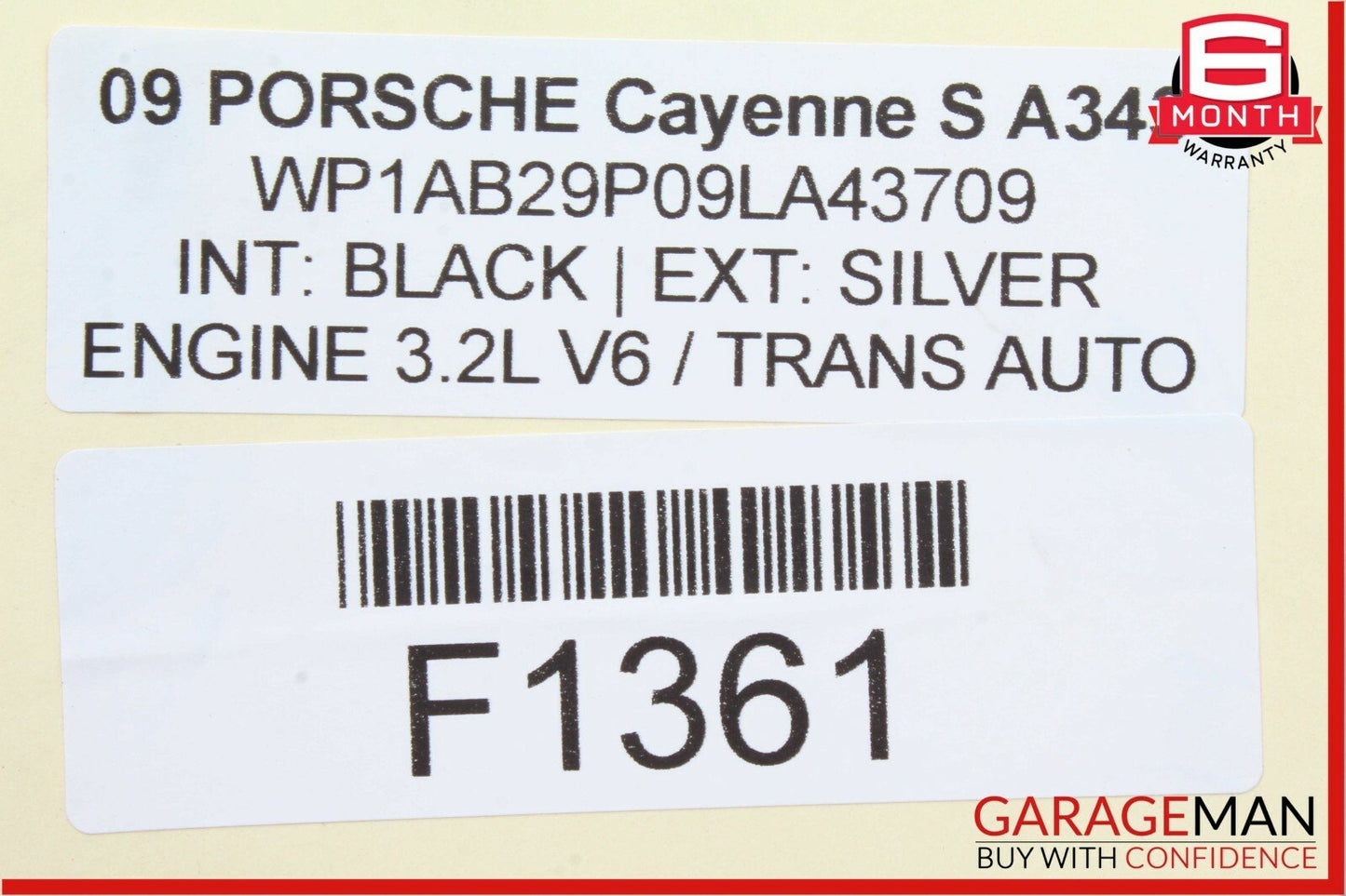 08-10 Porsche Cayenne 957 Front Left Side Foglight Fog Light Lamp Assembly OEM