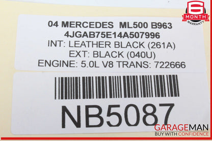 02-05 Mercedes W163 ML500 ML350 Tail Light Lamp Left Driver Side 1638202364 OEM