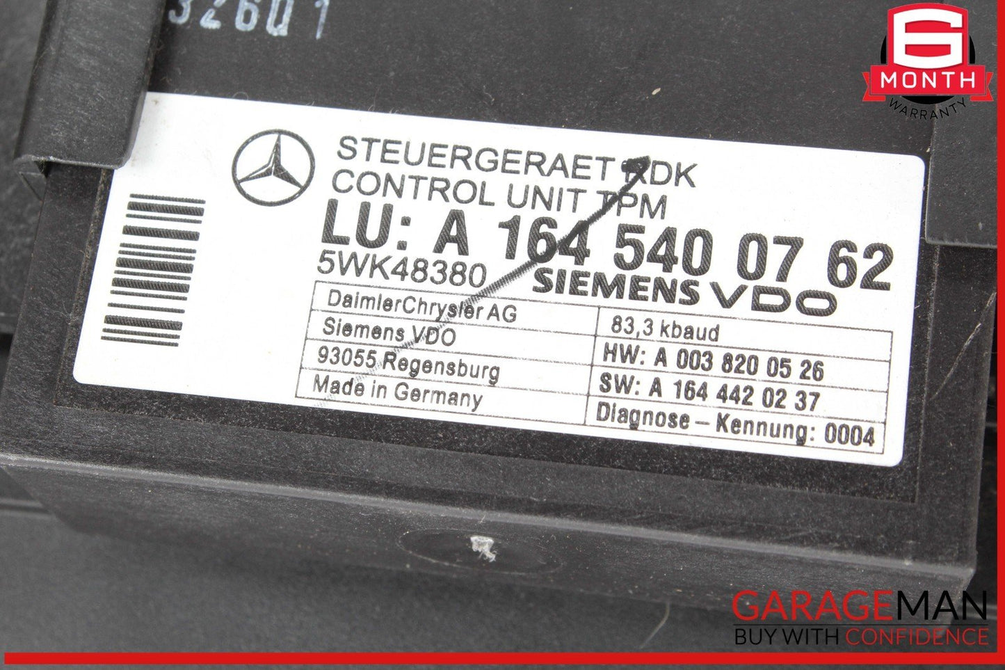 06-13 Mercedes X164 GL450 4MATIC TPMS Tire Pressure Control Module w/ Fuse Box
