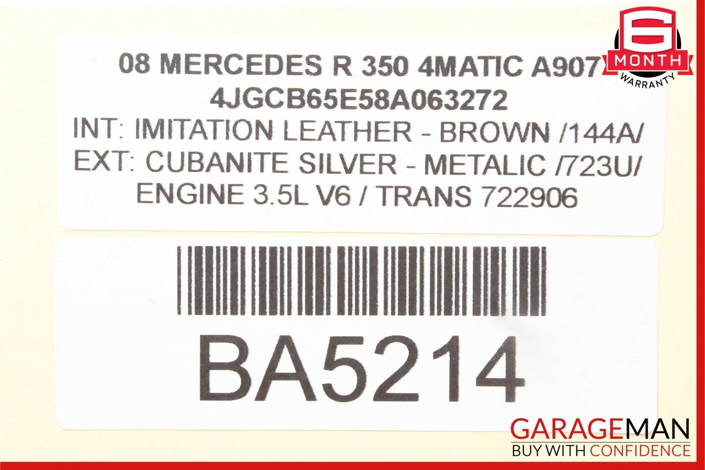 06-13 Mercedes W251 R350 R500 Rear Left Driver Side Quarter Sound Audio Speaker