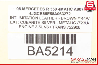 06-13 Mercedes W251 R350 R500 Rear Left Driver Side Quarter Sound Audio Speaker