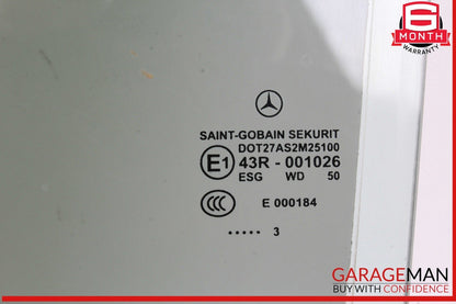 12-18 Mercedes W218 CLS550 CLS63 AMG Rear Left Driver Side Door Window Glass OEM
