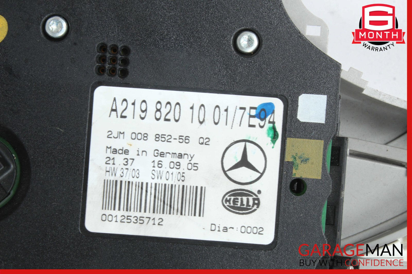 06-09 Mercedes W219 CLS500 CLS550 CLS63 AMG Dome Light Lamp Gray 2198201001 OEM
