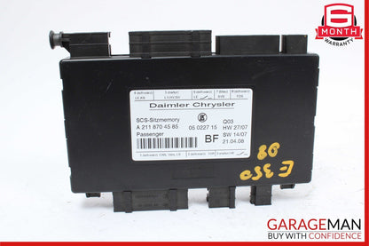 03-12 Mercedes E350 E550 GL450 GL500 CLS550 Front Right Seat Control Module Unit