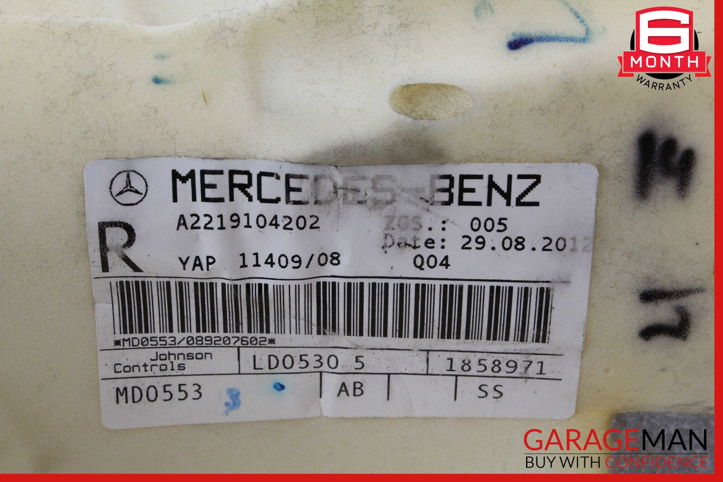 10-13 Mercedes W221 S550 S400 Front Right Seat Cushion Bottom Lower Black OEM