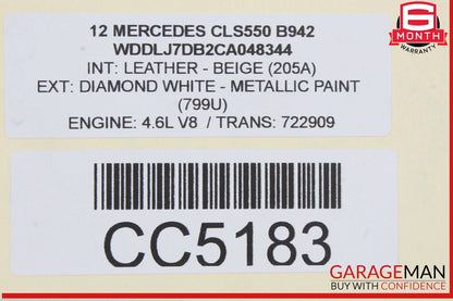 12-18 Mercedes W218 CLS550 Rear Left Driver Side Seat Cushion Lower Bottom OEM