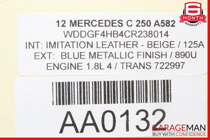 08-14 Mercedes W204 C250 C300 Radiator Coolant Overflow Tank Reservoir OEM