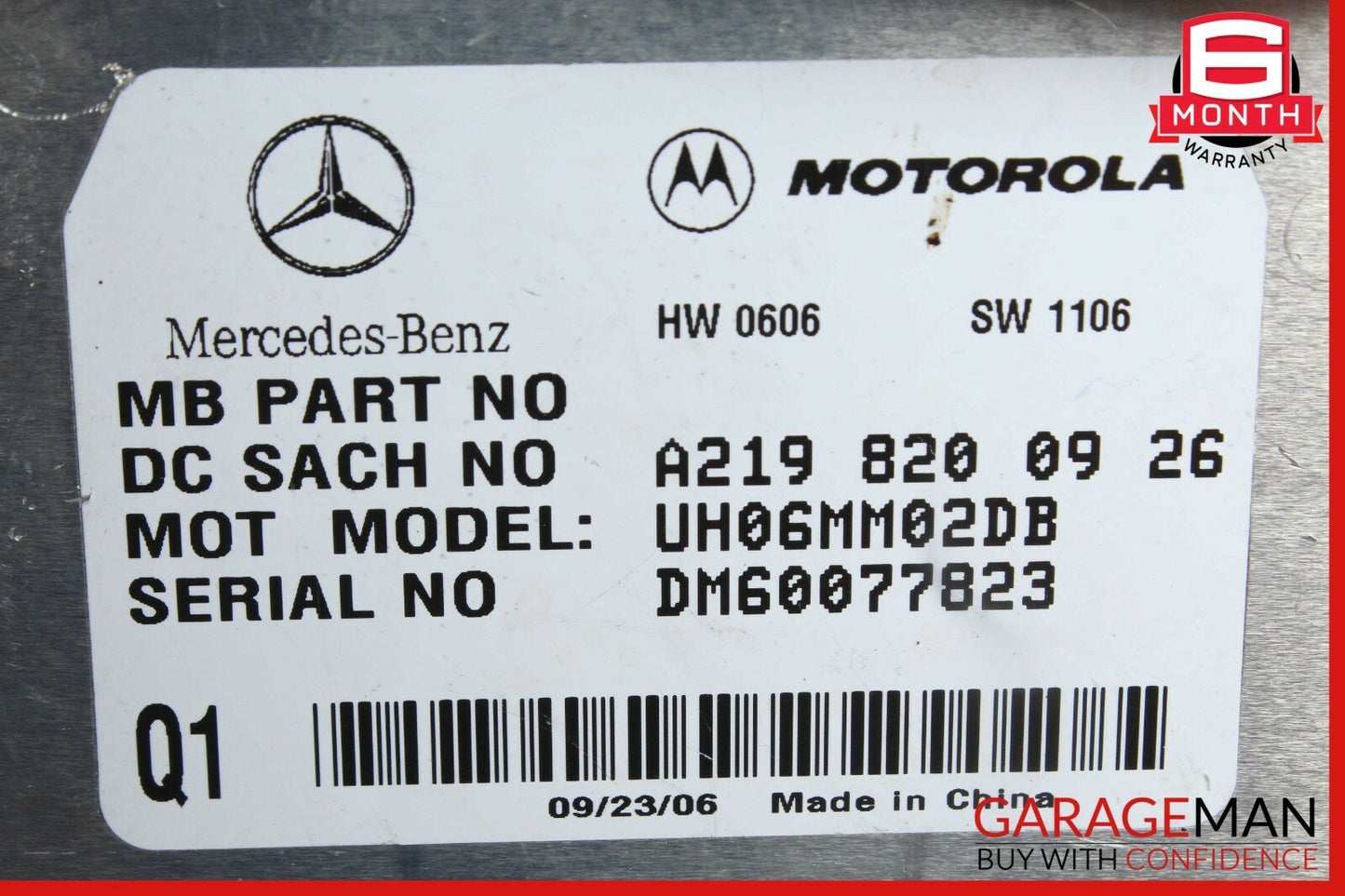 06-09 Mercedes CLS350 R550 E500 E63 AMG Communication Control Module 2198200926