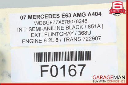 07-11 Mercedes W211 E63 CLS63 AMG Rear Drive Shaft Driveshaft Propeller OEM