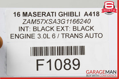 14-17 Maserati Ghibli Rear Bumper Reinforcement Impact Crash Bar Rebar