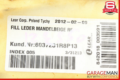 12-14 Mercedes W204 C250 Coupe Rear Right Seat Bolster Cushion Pad Cover Beige