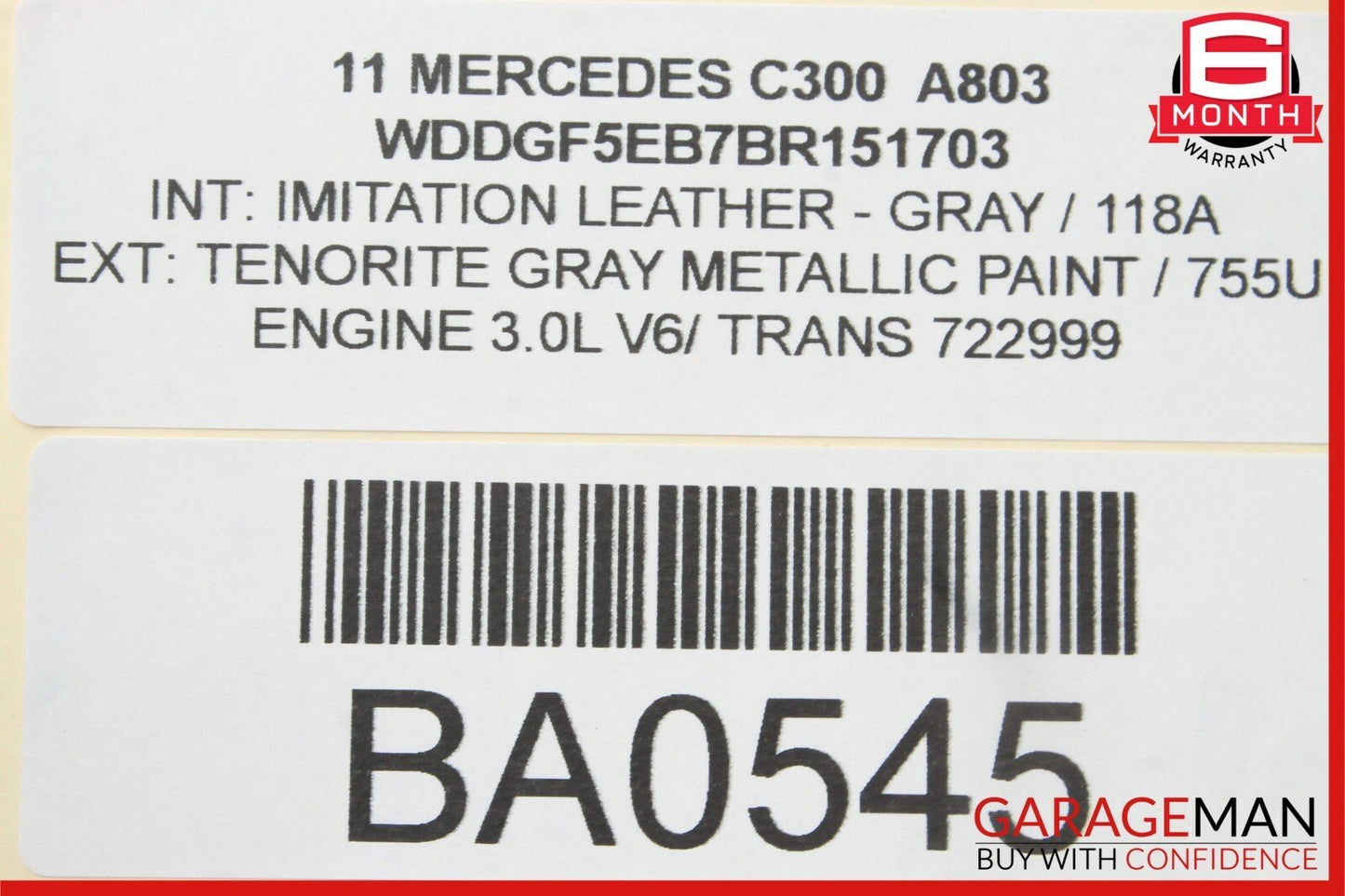 08-18 Mercedes W204 C250 C300 CLS550 Rear Left Side Door Control Module OEM