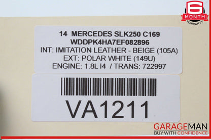 12-20 Mercedes R172 SLK250 SLC300 Door Airbag Right Passenger Side 1728602602