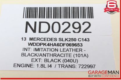 12-20 Mercedes R172 SLK250 SLC300 Roof Convertible Top Control Module Unit OEM