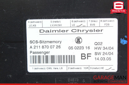 03-12 Mercedes R171 SLK280 CLS500 Front Right Side Seat Control Module Unit OEM
