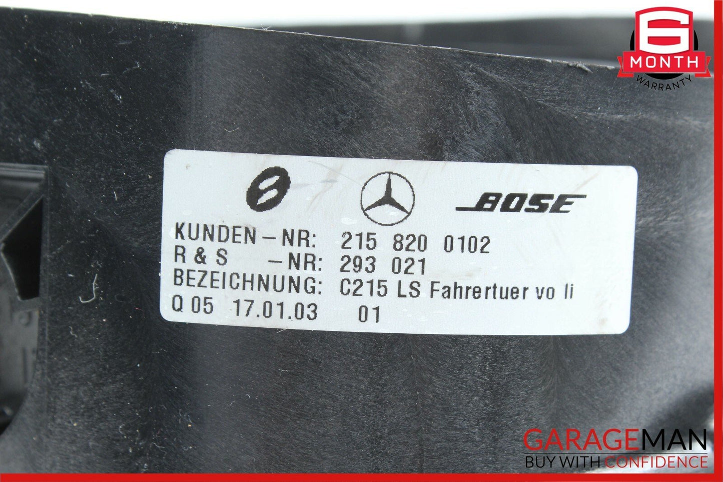 00-06 Mercedes W215 CL600 Front Left & Right Side Door Sound Audio Speakers Set