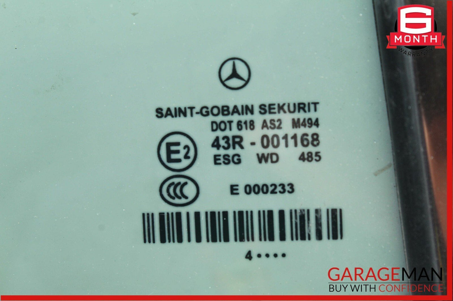 06-11 Mercedes W219 CLS550 Rear Right Side Quarter Window Glass Panel Assembly