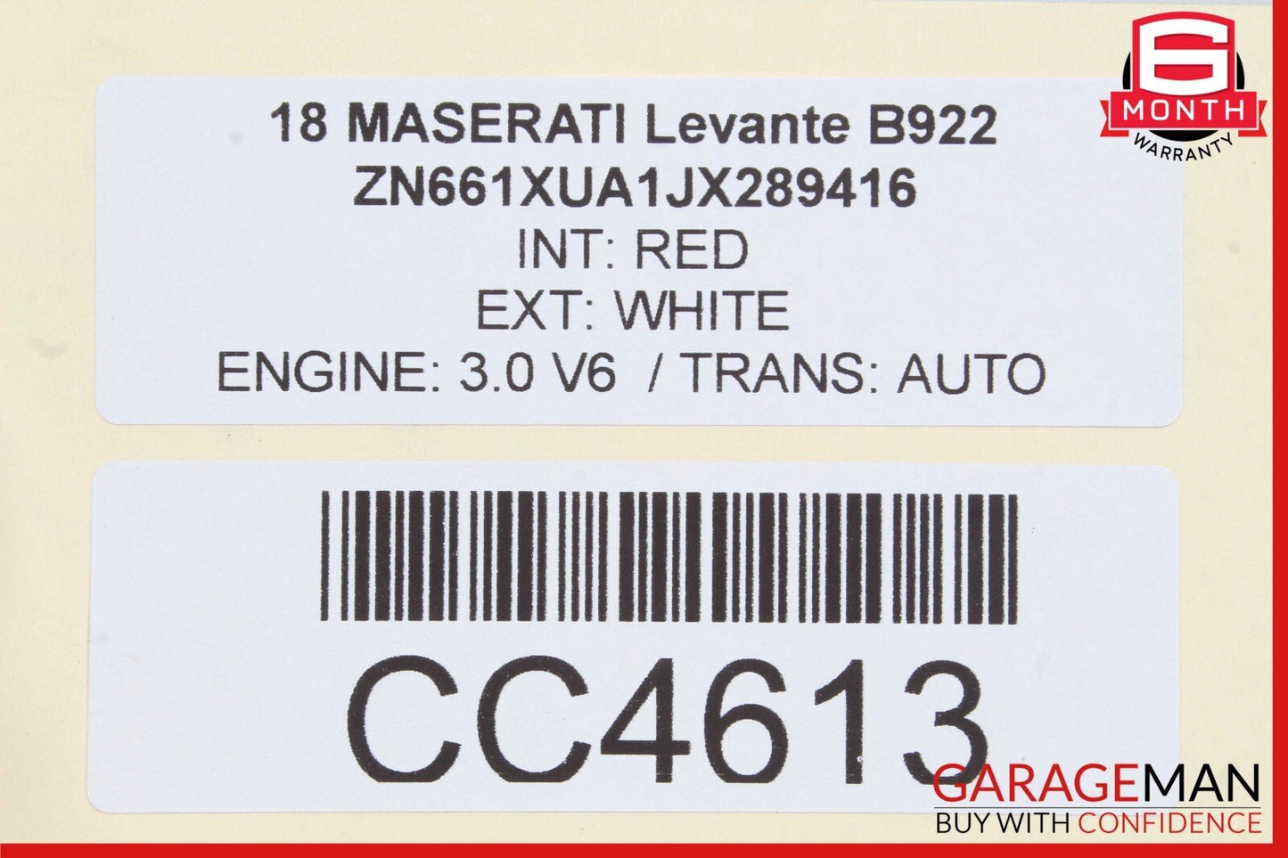 17-22 Maserati Levante M161 Front Left Driver Side Door Shell White OEM