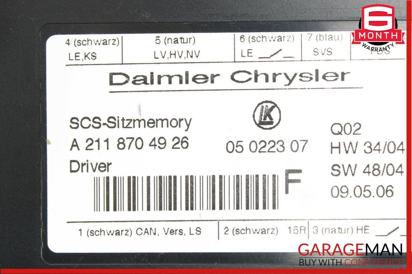 03-11 Mercedes ML350 E350 GL450 CLS350 Front Left Side Seat Control Module Unit