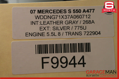 07-13 Mercedes W221 S550 Rear Left Side Door Window Switch Control Trim Grey