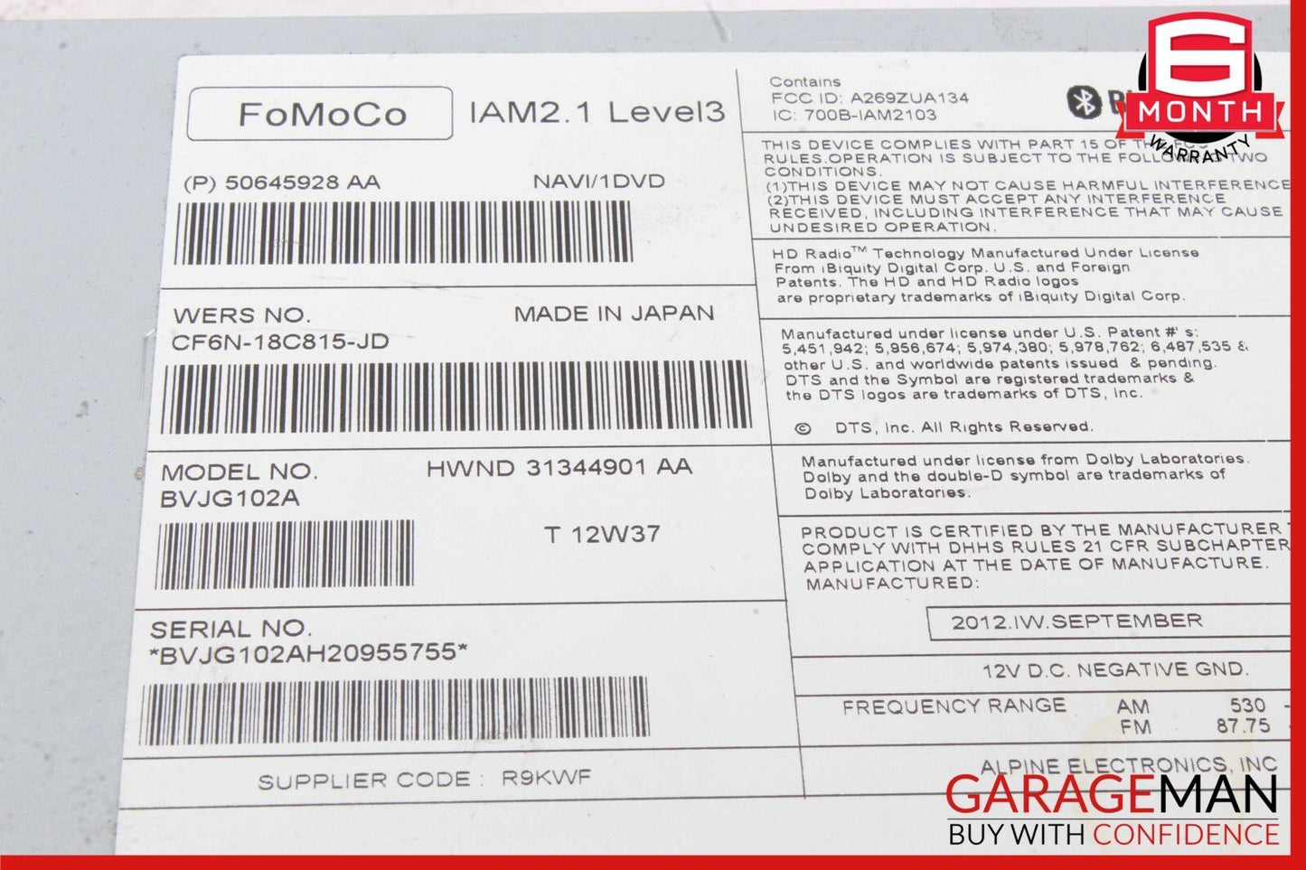 12-15 Land Rover Range Rover Evoque L538 Receiver AM FM CD Navigation Module OEM