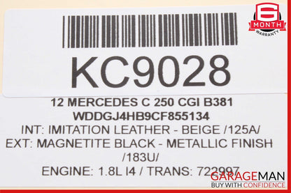 12-15 Mercedes W204 C250 C350 Front Left Driver Side Door Control Module Unit
