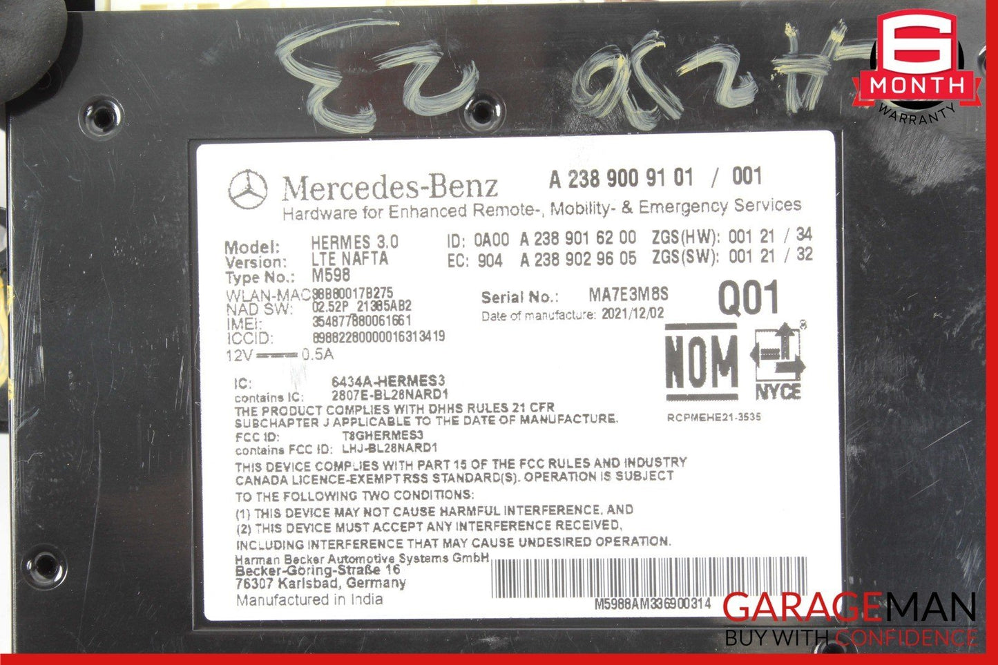 20-25 Mercedes W118 CLA250 GLB250 Telematics Communication Control Module Unit
