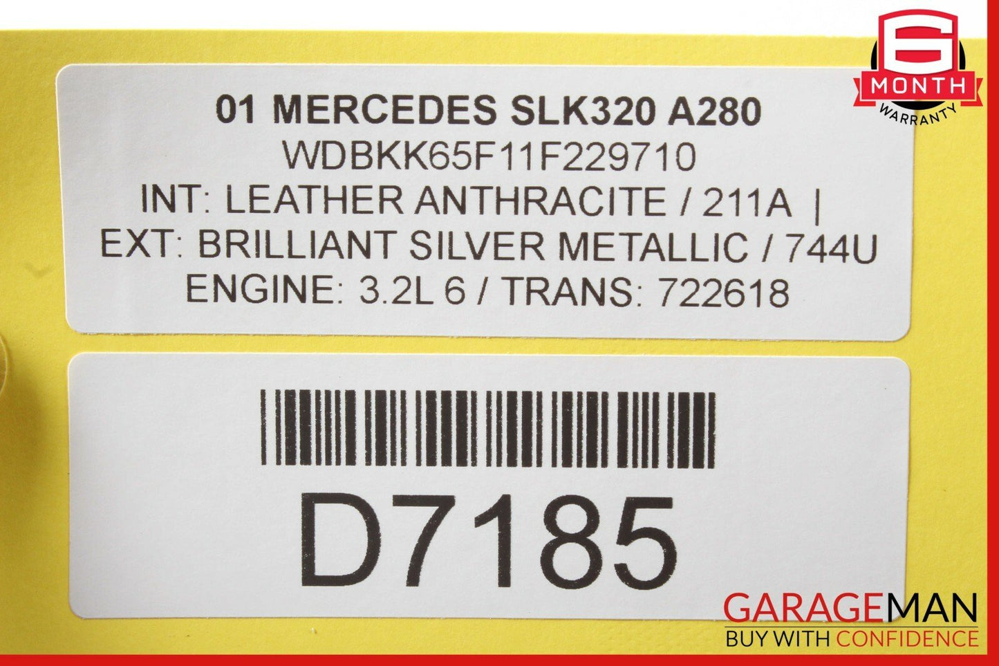 97-04 Mercedes R170 SLK230 SLK320 Convertible Roof Hard Top Folding Panel Silver