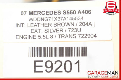 07-13 Mercedes W221 S550 S65 AMG Rear Left Side Exterior Door Handle Keyless Go