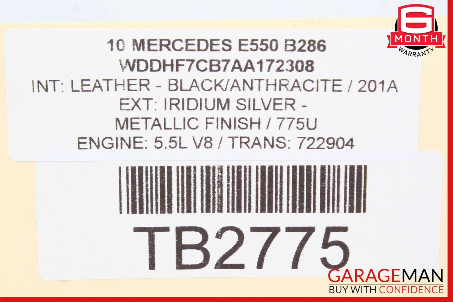 10-16 Mercedes W212 E550 Air Tank Suspension Pressure Reservoir OEM