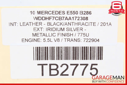 10-16 Mercedes W212 E550 Air Tank Suspension Pressure Reservoir OEM